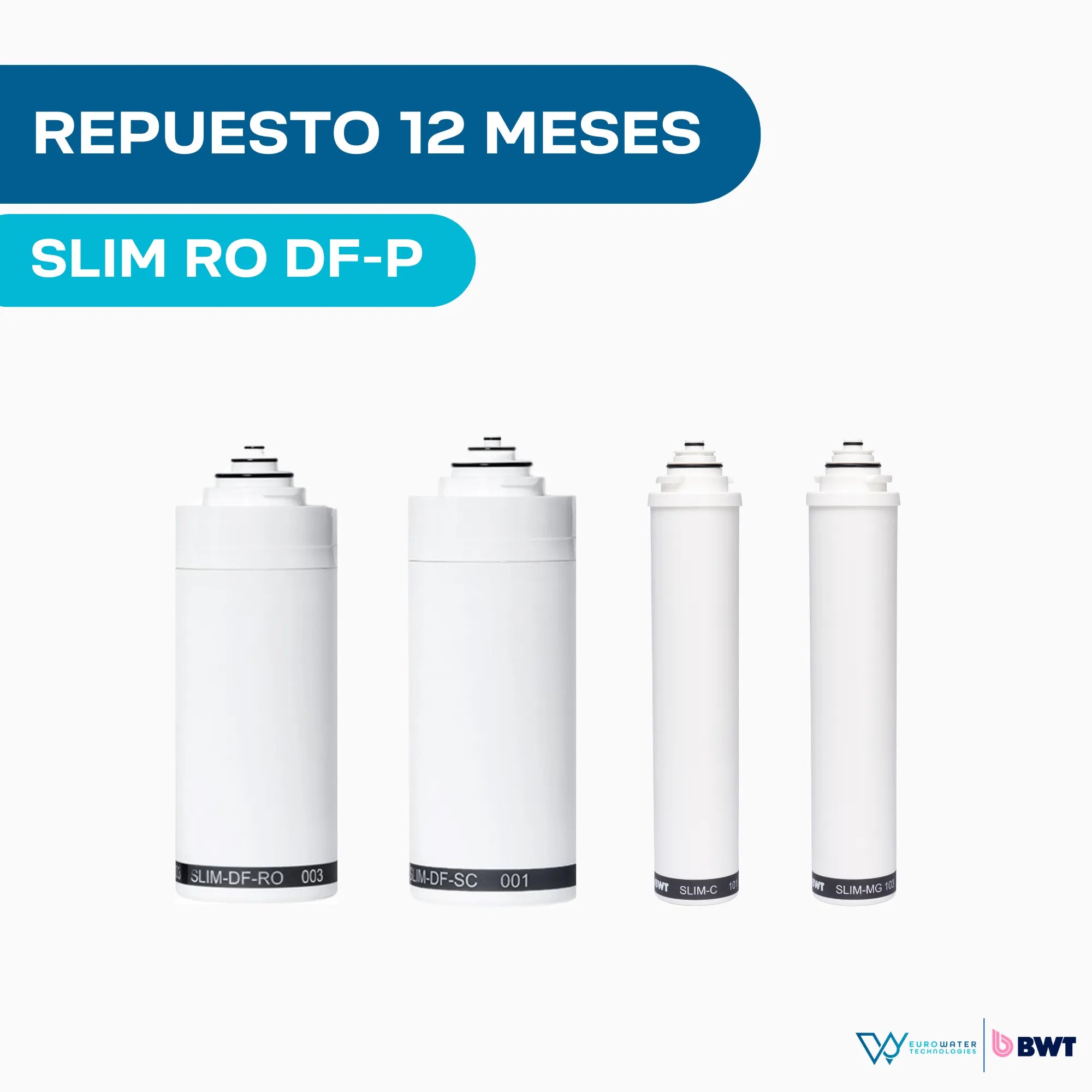 CARTUCHO DE REPUESTO 12 MESES para SLIM RO DF-P (Slim-DF-SC, Slim-DF-RO, Slim C y Slim Mg)